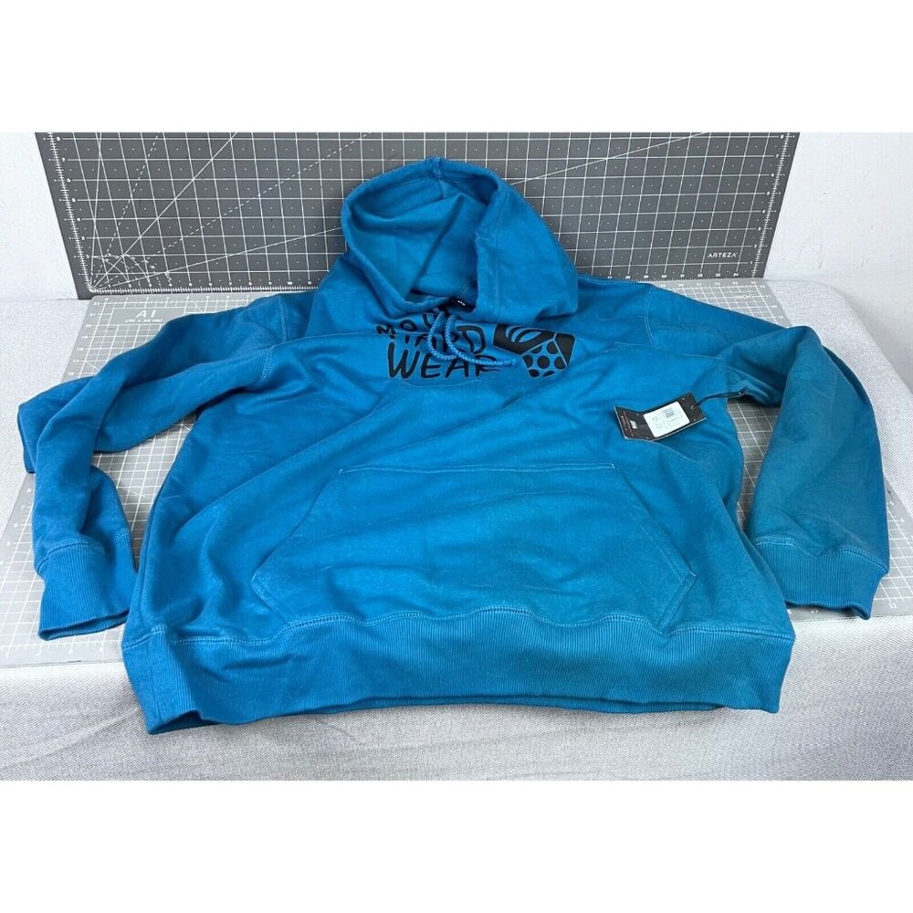 Mountain Hardwear Men's MHW Logo Hoodie Sz. M Blue Cotton Blend New NWT - Picture 1 of 7